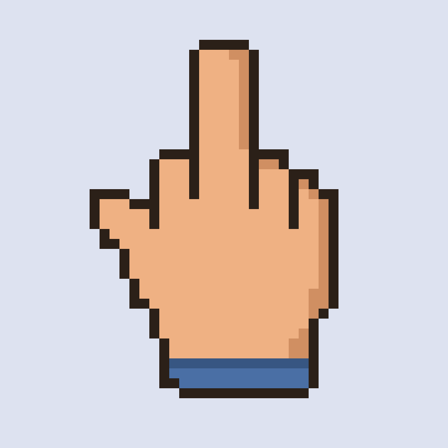 Tapestry crochet chart: Middle Finger
