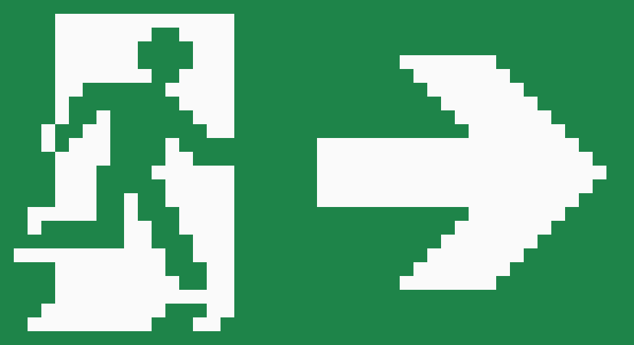 Tapestry crochet chart: Exit Sign