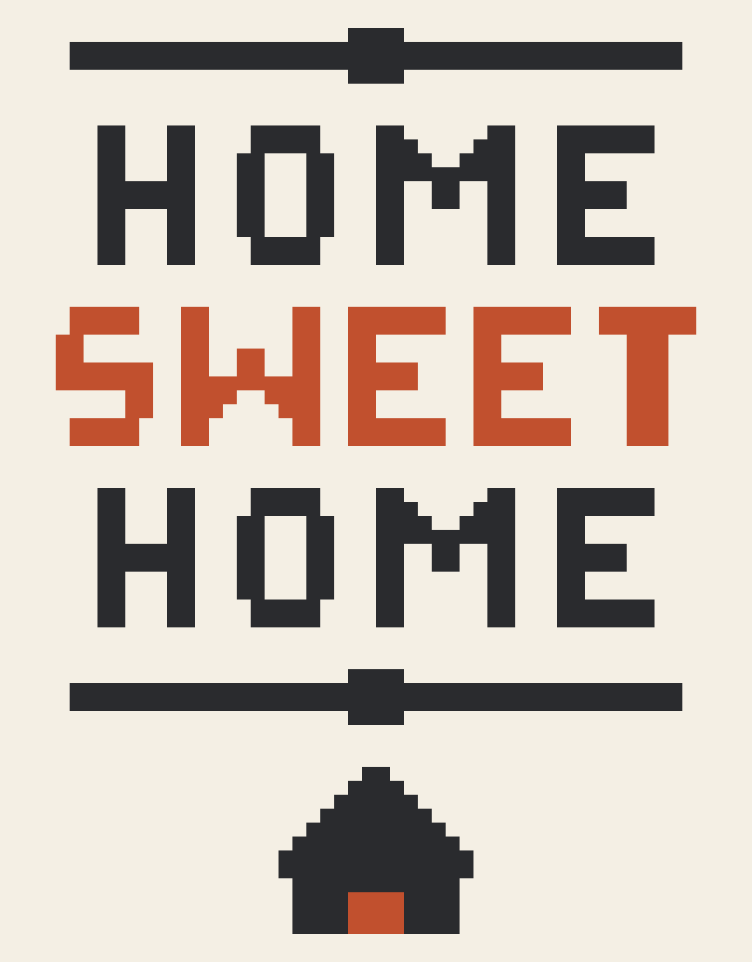 Tapestry crochet chart: Home Sweet Home