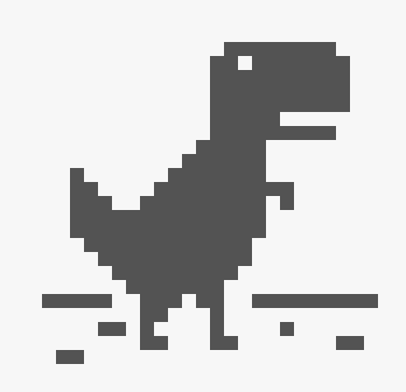 Tapestry crochet chart: No Internet Dino