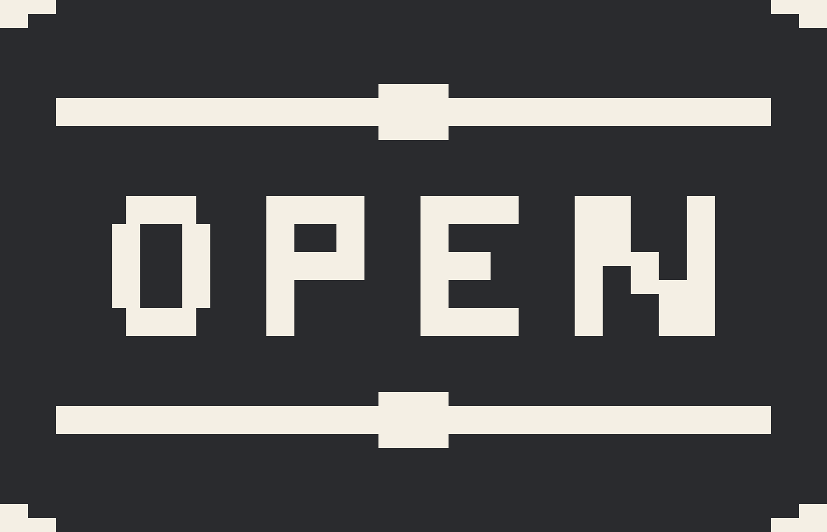 Tapestry crochet chart: Open Sign